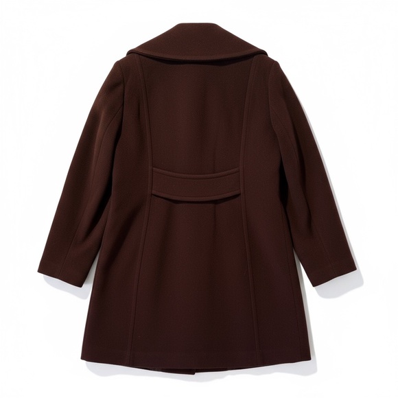 🍷 Anne Klein Wool Blend Coat – Size 12P – Deep Wine Burgundy - Picture 5 of 10